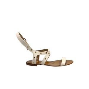 Borbonese White Genuine Leather Women Women's Sandal